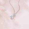 wholesale 925 Sterling Silver Elegant Zircon Floral Pendant Necklace With Sparkling Center Stone-0-1