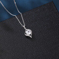wholesale 925 Sterling Silver Elegant Zircon Pendant Necklace: Timeless Silver Jewelry With Sparkling Accents-0-1