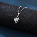 wholesale 925 Sterling Silver Elegant Zircon Pendant Necklace: Timeless Silver Jewelry With Sparkling Accents-0-4