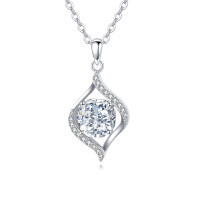 wholesale 925 Sterling Silver Elegant Zircon Pendant Necklace: Timeless Silver Jewelry With Sparkling Accents-undefined