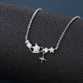 wholesale 925 Sterling Silver Elegant Star Crystal Heart Necklace In Sterling Silver-0-4