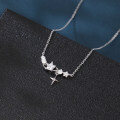 wholesale 925 Sterling Silver Elegant Star Crystal Heart Necklace In Sterling Silver-0-1