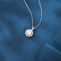 wholesale 925 Sterling Silver Elegant Round Halo Solitaire Moissanite Pendant Necklace In Plated with White Gold-0-4