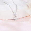 wholesale 925 Sterling Silver Elegant Double Moissanite Pendant Necklace In Sterling Silver-0-4