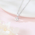 wholesale 925 Sterling Silver Elegant Double Moissanite Pendant Necklace In Sterling Silver-0-3