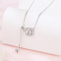 wholesale 925 Sterling Silver Elegant Square Moissanite Pendant Necklace With Adjustable Chain-0-4