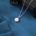 wholesale 925 Sterling Silver Elegant Moissanite Cluster Pendant Necklace In Plated with White Gold – Timeless Luxury Jewelry-0-4