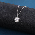 wholesale 925 Sterling Silver Elegant Snowflake Moissanite Pendant Necklace In Sterling Silver-0-4