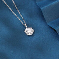 wholesale 925 Sterling Silver Elegant Snowflake Moissanite Pendant Necklace In Sterling Silver-0-3