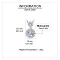 wholesale 925 Sterling Silver Elegant Double Moissanite Pendant Necklace With Silver Chain-0-2