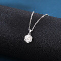wholesale 925 Sterling Silver Elegant Sterling Silver Halo Necklace With Round Cut Moissanite Pendant-0-4