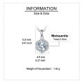 wholesale 925 Sterling Silver Elegant Sterling Silver Halo Necklace With Round Cut Moissanite Pendant-0-2