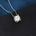 wholesale 925 Sterling Silver Elegant Solitaire Moissanite Necklace In Sterling Silver-0-4