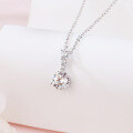 wholesale 925 Sterling Silver Elegant Triple Moissanite Solitaire Necklace With Graduated Stones-0-4