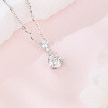 wholesale 925 Sterling Silver Elegant Triple Moissanite Solitaire Necklace With Graduated Stones-0-3