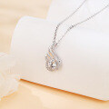 wholesale 925 Sterling Silver Elegant Musical Note Moissanite Pendant Necklace In Sterling Silver-0-3