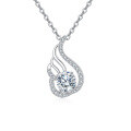 wholesale 925 Sterling Silver Elegant Musical Note Moissanite Pendant Necklace In Sterling Silver-0-0
