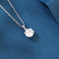 wholesale 925 Sterling Silver Elegant Solitaire Moissanite Pendant Necklace In Platinum-plated Sterling Silver-0-4