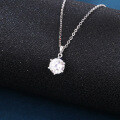 wholesale 925 Sterling Silver Elegant Solitaire Moissanite Pendant Necklace In Platinum-plated Sterling Silver-0-3