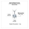wholesale 925 Sterling Silver Elegant Solitaire Moissanite Pendant Necklace In Platinum-plated Sterling Silver-0-2