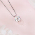 wholesale 925 Sterling Silver Elegant Solitaire Moissanite Pendant Necklace In Sterling Silver-0-4