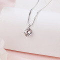 wholesale 925 Sterling Silver Elegant Solitaire Moissanite Pendant Necklace In Sterling Silver-0-3