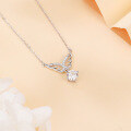 wholesale 925 Sterling Silver Eternal Wings Moissanite Necklace-0-4