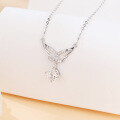 wholesale 925 Sterling Silver Eternal Wings Moissanite Necklace-0-3