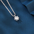 wholesale 925 Sterling Silver Elegant Moissanite Pendant Necklace With Silver Chain And Sparkling Accents-0-3