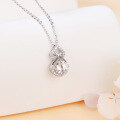 wholesale 925 Sterling Silver Elegant Moissanite Teardrop Pendant Necklace With Sparkling Accents-0-4