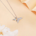wholesale 925 Sterling Silver Whale Tail Moissanite Pendant Necklace In Sterling Silver-0-4