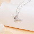 wholesale 925 Sterling Silver Whale Tail Moissanite Pendant Necklace In Sterling Silver-0-3