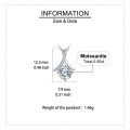 wholesale 925 Sterling Silver Elegant Moissanite Pendant Necklace With Silver Chain And Accent Stones-0-2