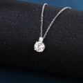 wholesale 925 Sterling Silver Elegant Moissanite Pendant Necklace With Classic Silver Chain-0-4