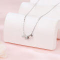 wholesale 925 Sterling Silver Elegant Zircon Cube Necklace With Silver Chain And Modern Design-0-1
