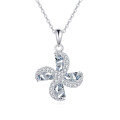 wholesale 925 Sterling Silver Elegant Zircon Cross Pendant Necklace With Silver Chain And Sparkling Accents-0-0