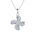 wholesale 925 Sterling Silver Elegant Zircon Cross Pendant Necklace With Silver Chain And Sparkling Accents-0-6