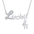 wholesale 925 Sterling Silver Elegant Lucky Charm Necklace With Zircon-accented Horse Pendant-0-5