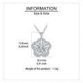 wholesale 925 Sterling Silver Elegant Floral Zircon Pendant Necklace With Round Center Stone And Baguette Accents-0-3