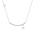 wholesale 925 Sterling Silver Elegant Sterling Silver Butterfly Necklace With Zircon Accents-0-0