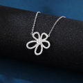 wholesale 925 Sterling Silver Elegant Zircon Four-leaf Clover Pendant Necklace In Sterling Silver-0-1