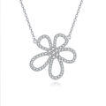 wholesale 925 Sterling Silver Elegant Zircon Four-leaf Clover Pendant Necklace In Sterling Silver-0-0