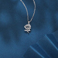 wholesale 925 Sterling Silver **elegant Silver Rose Pendant Necklace With Sparkling Zircons**-0-5