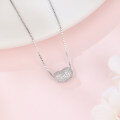 wholesale 925 Sterling Silver Elegant Zircon Heart Pendant On Silver Chain Necklace-0-1