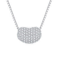 wholesale 925 Sterling Silver Elegant Zircon Heart Pendant On Silver Chain Necklace-undefined