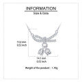wholesale 925 Sterling Silver Zircon Bow Necklace With Tulip Charms - Elegant Feminine Jewelry-0-8