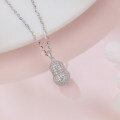 wholesale 925 Sterling Silver Elegant Teardrop Zircon Pendant Necklace In Sterling Silver-0-5
