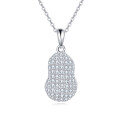 wholesale 925 Sterling Silver Elegant Teardrop Zircon Pendant Necklace In Sterling Silver-0-0
