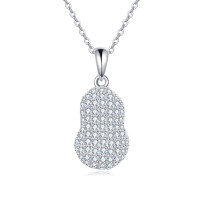 wholesale 925 Sterling Silver Elegant Teardrop Zircon Pendant Necklace In Sterling Silver-undefined