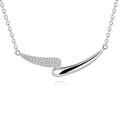 wholesale 925 Sterling Silver Elegant Silver Zircon Smile Necklace-0-0